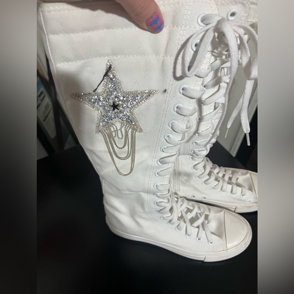 Ladies Lace up tall runners worn once beautiful Size 8 - Picture 2 of 5